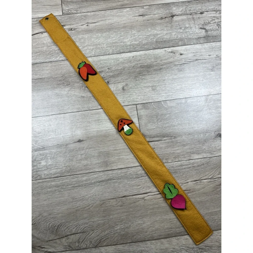 VTG 1970s  handmade yardstick holder Mushrooms On Jute MCM Mid Century Modern